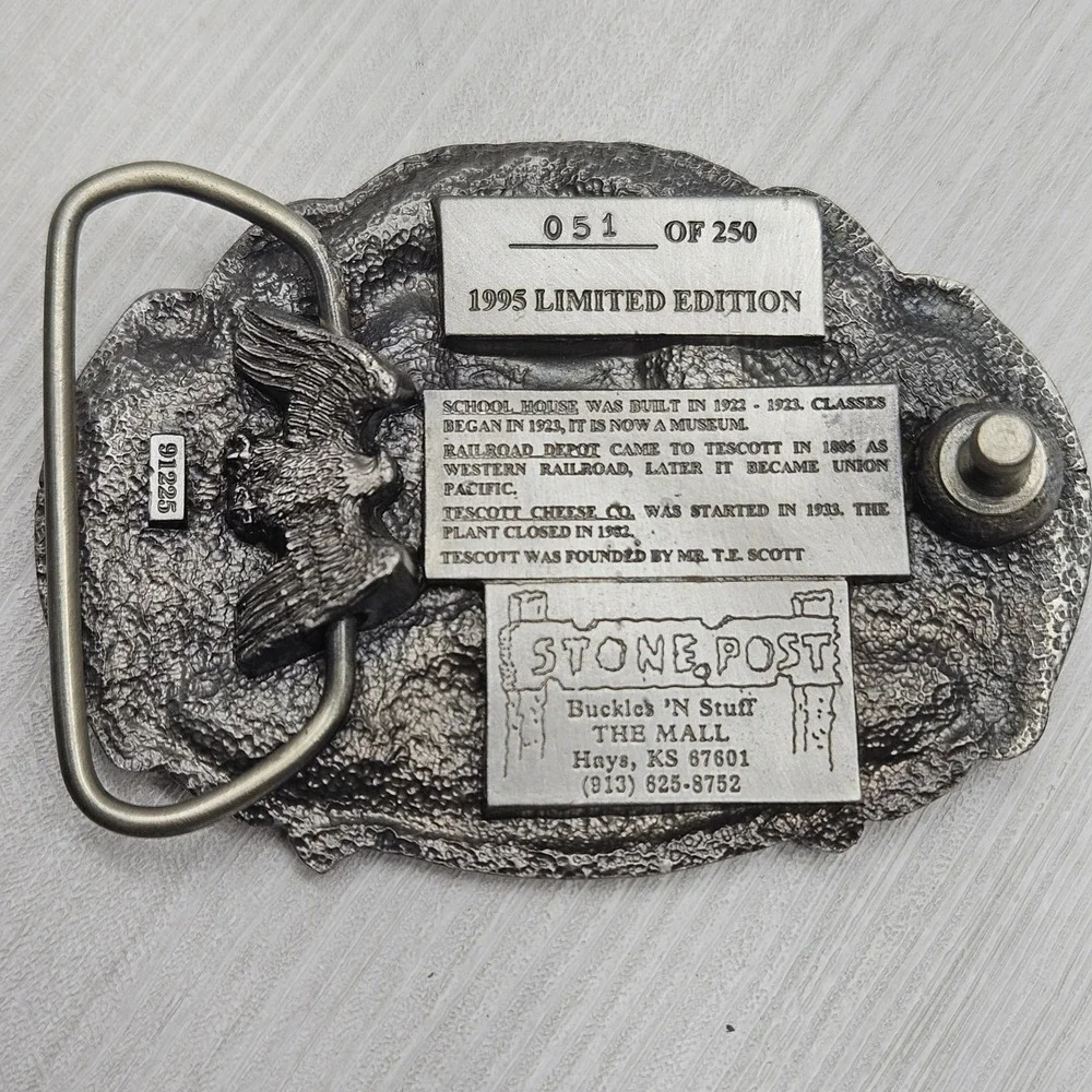 Stone Post Tescott Kansas Flood Days 1995 Belt Buckle Limited Edition 051/250